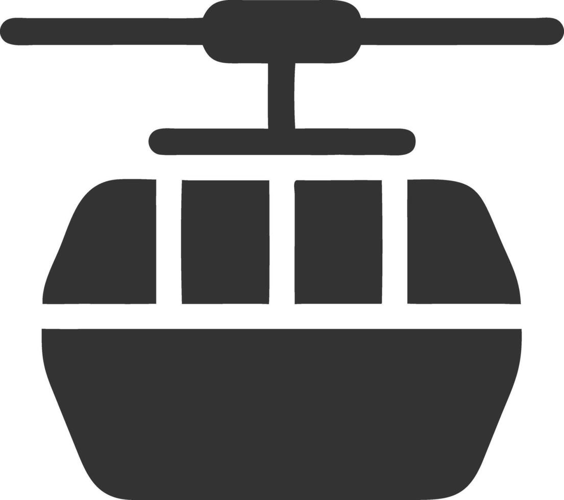 cable car black fill icon vector