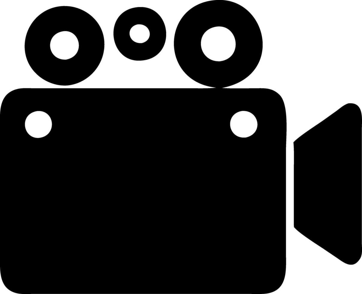 camera movie black fill icon vector