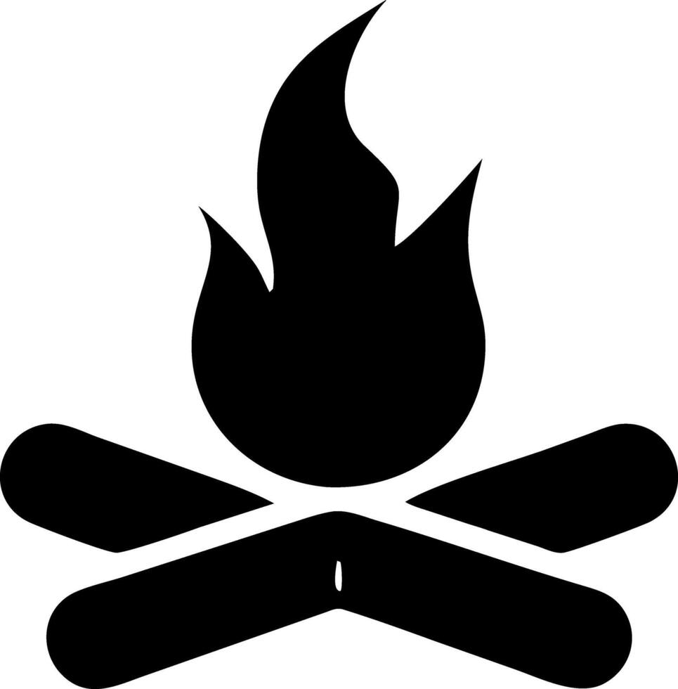 campfire black fill icon vector