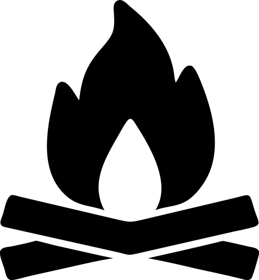 campfire black fill icon vector
