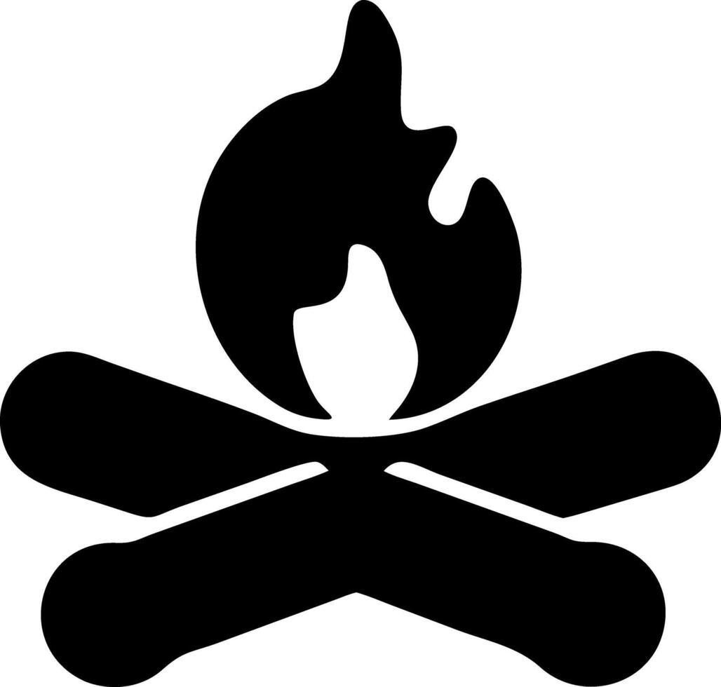 campfire black fill icon vector