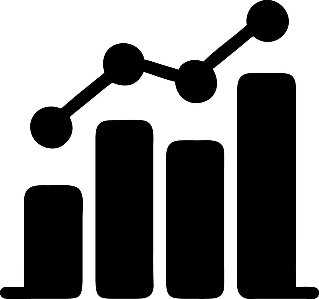 chart simple black fill icon vector