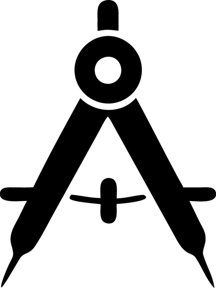 compass black fill icon vector
