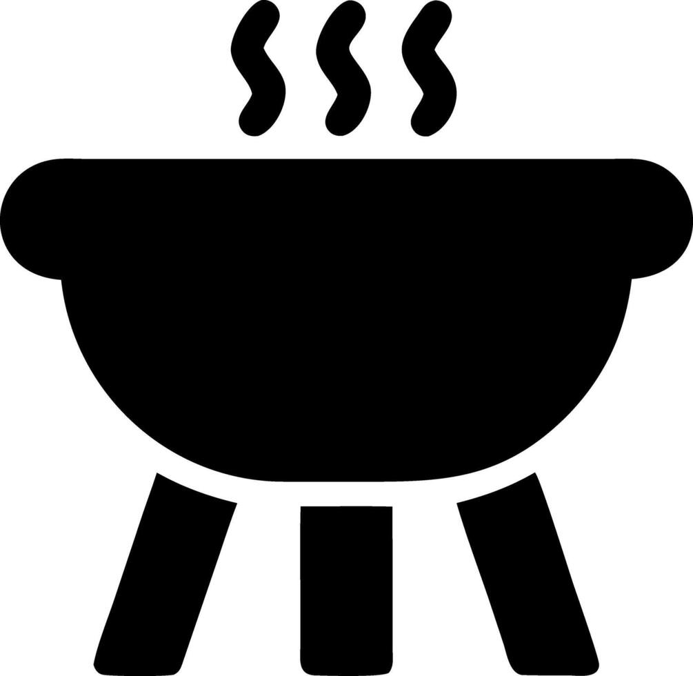 grill hot black fill icon vector