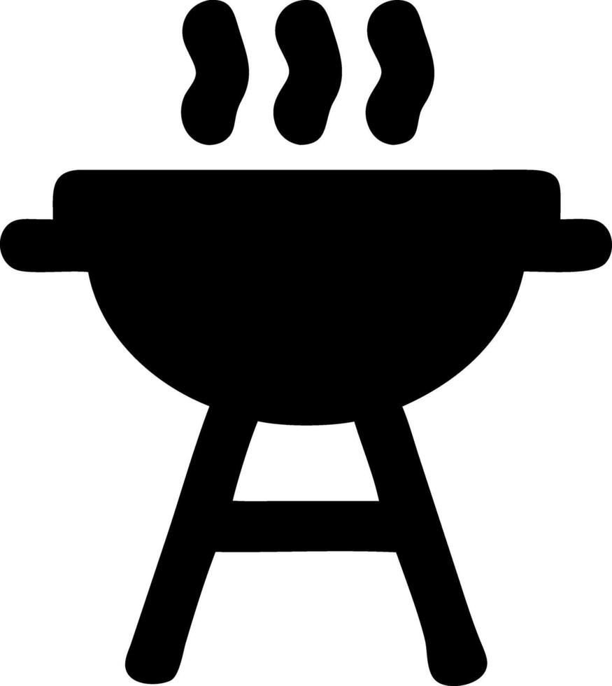 grill hot black fill icon vector