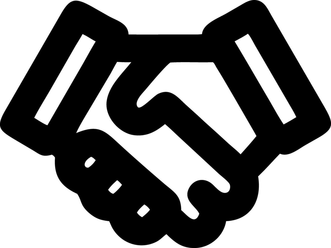 handshake black fill icon vector