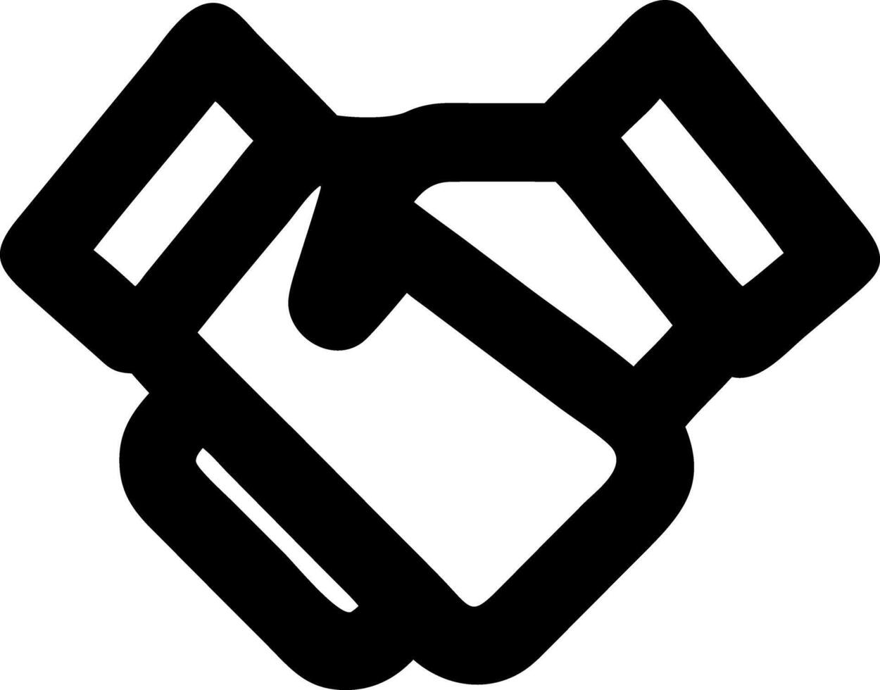 handshake black fill icon vector