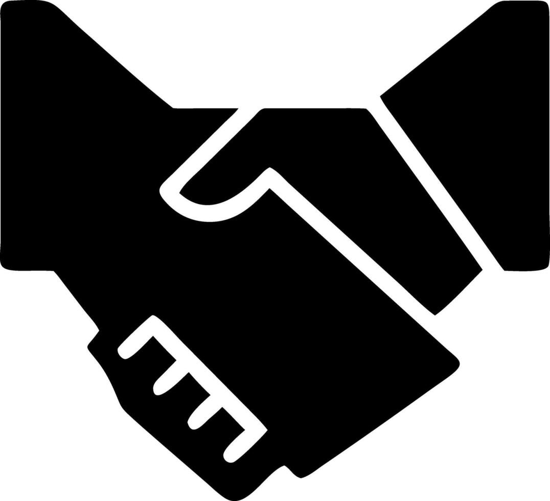 handshake black fill icon vector