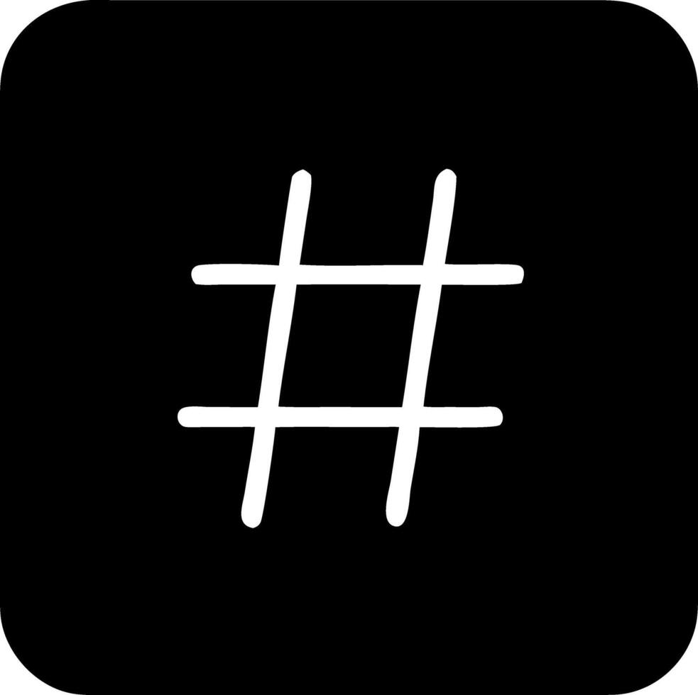 hashtag black fill icon vector