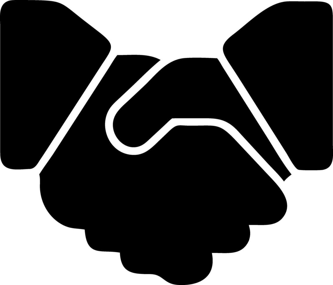 handshake black fill icon vector
