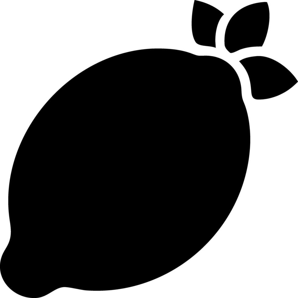 lemon black fill icon vector