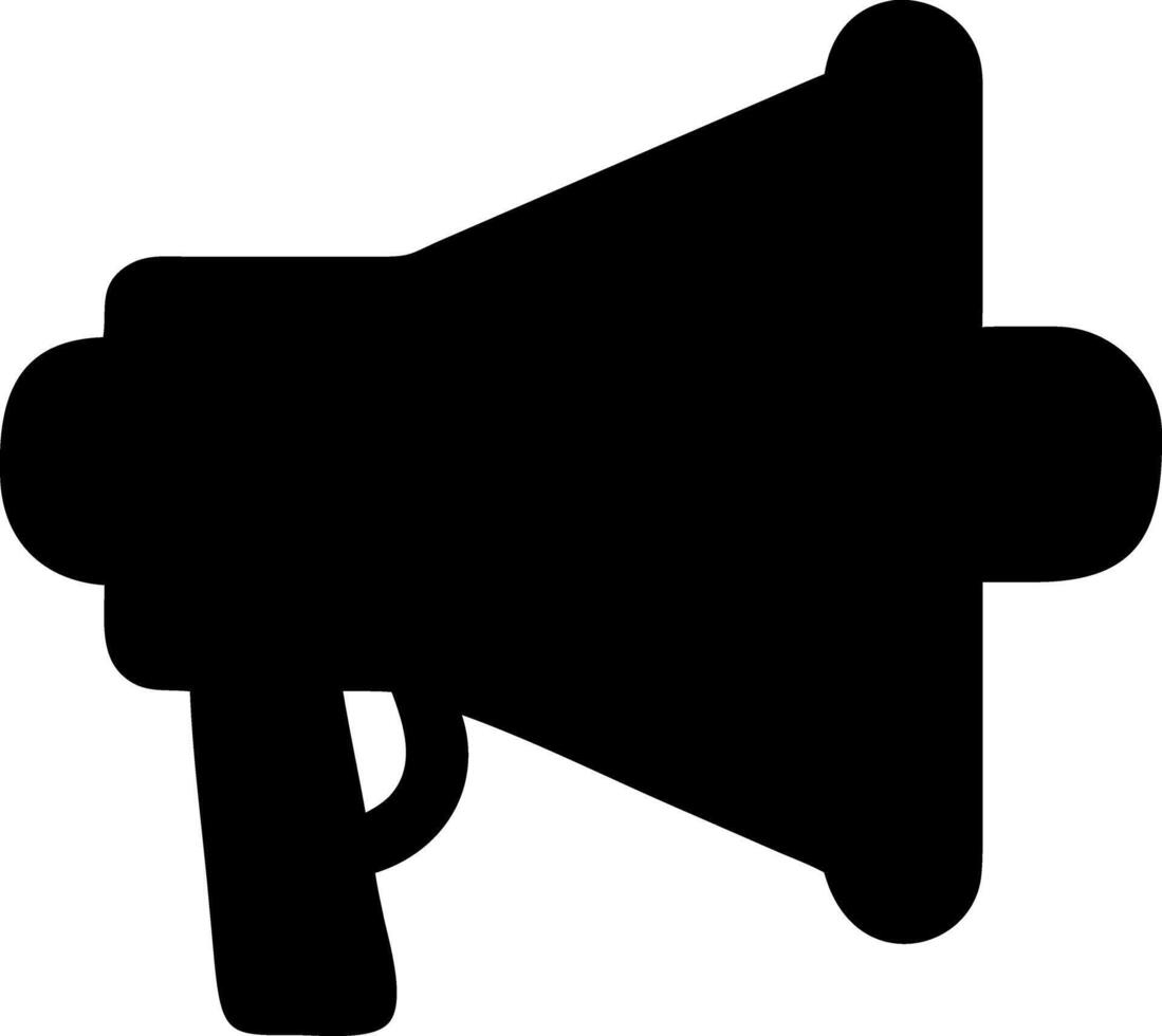 megaphone black fill icon vector