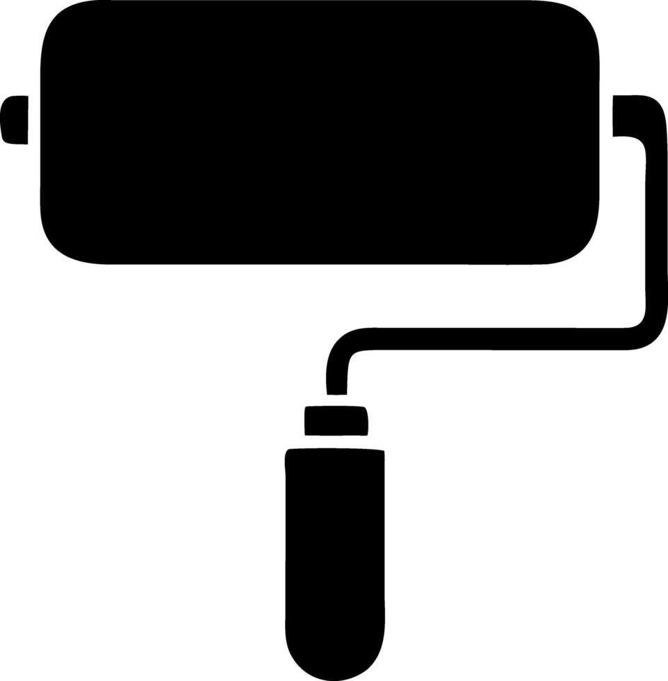 paint roller black fill icon vector