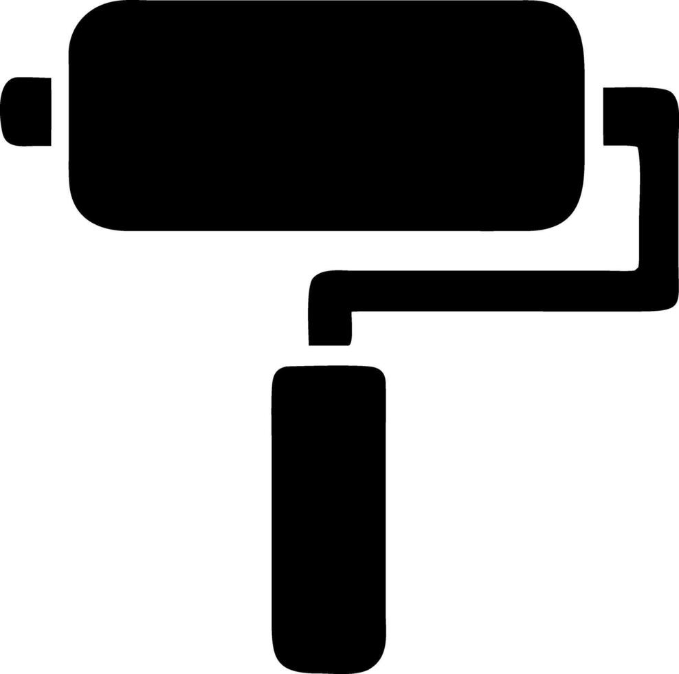 paint roller black fill icon vector