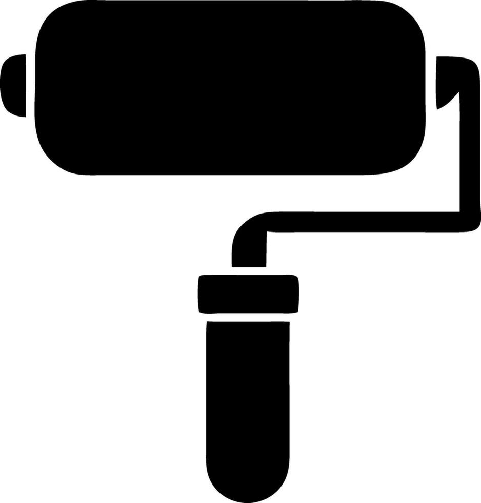 paint roller black fill icon vector