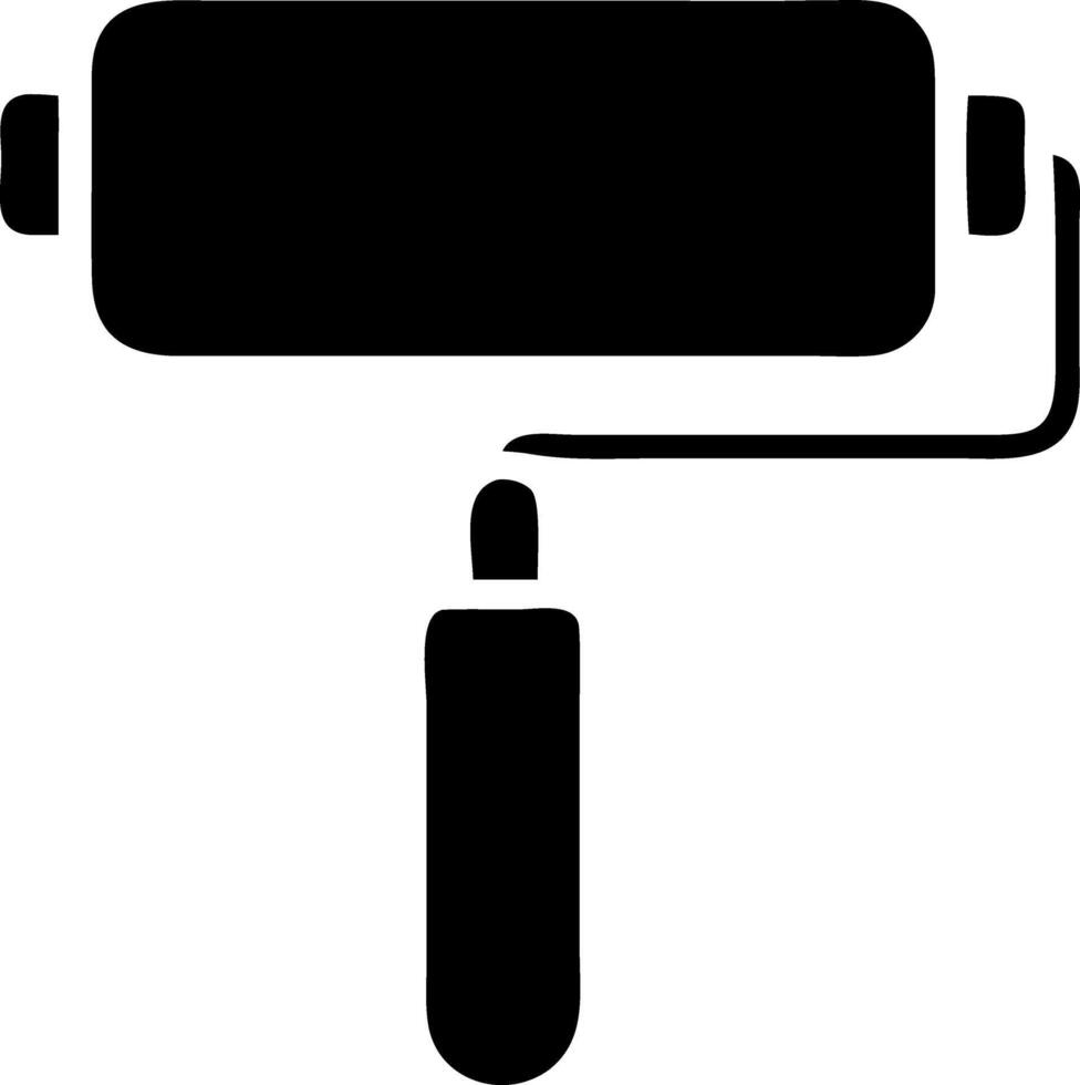 paint roller black fill icon vector