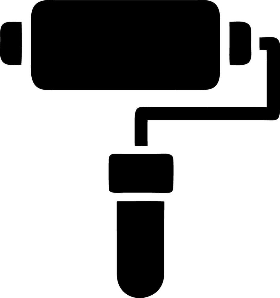 paint roller black fill icon vector
