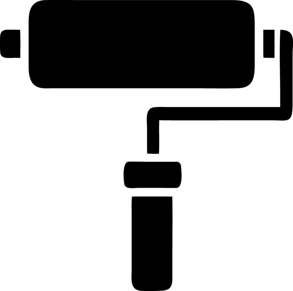 paint roller black fill icon vector