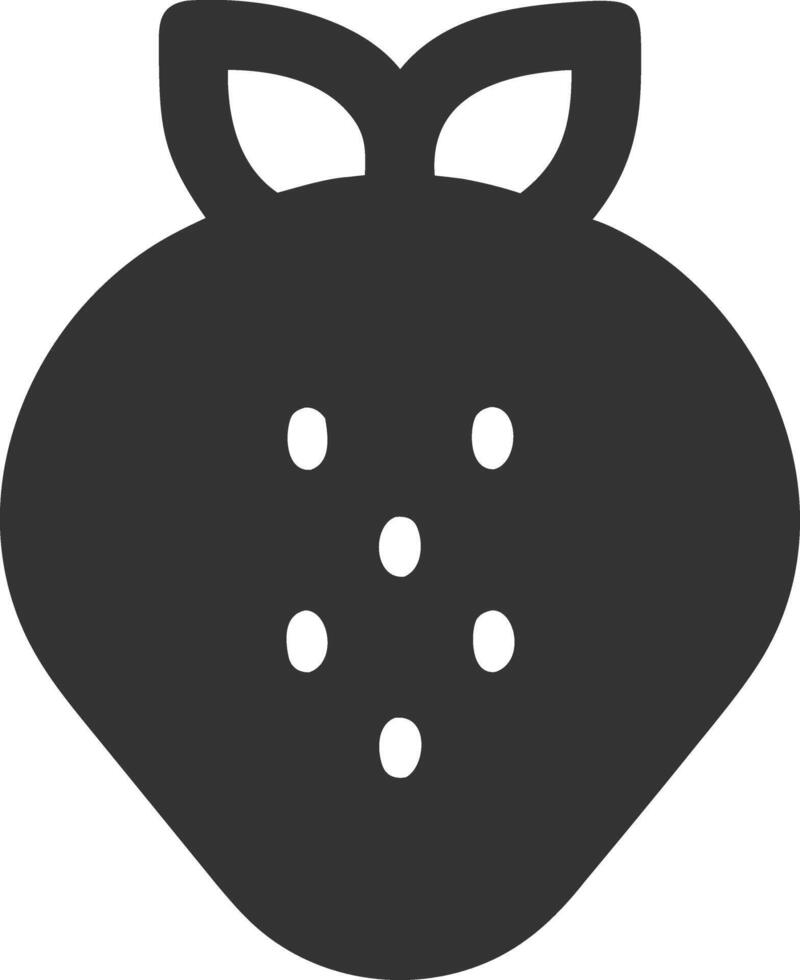 strawberry black fill icon vector