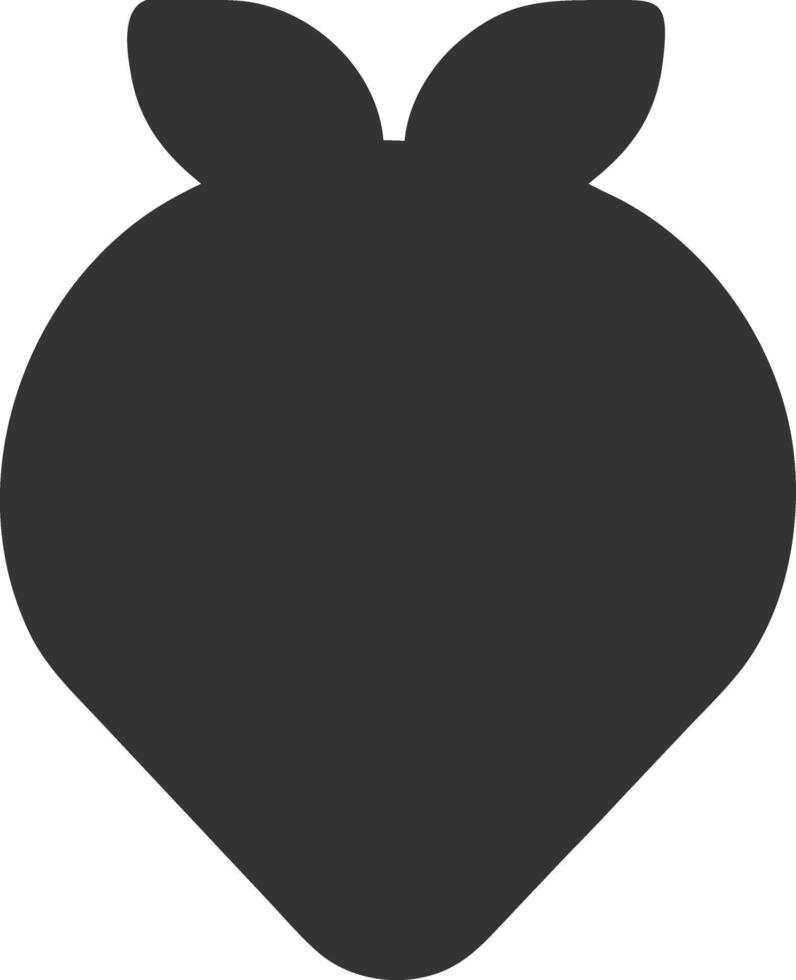 strawberry black fill icon vector