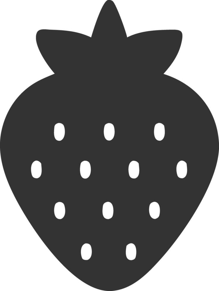 strawberry black fill icon vector