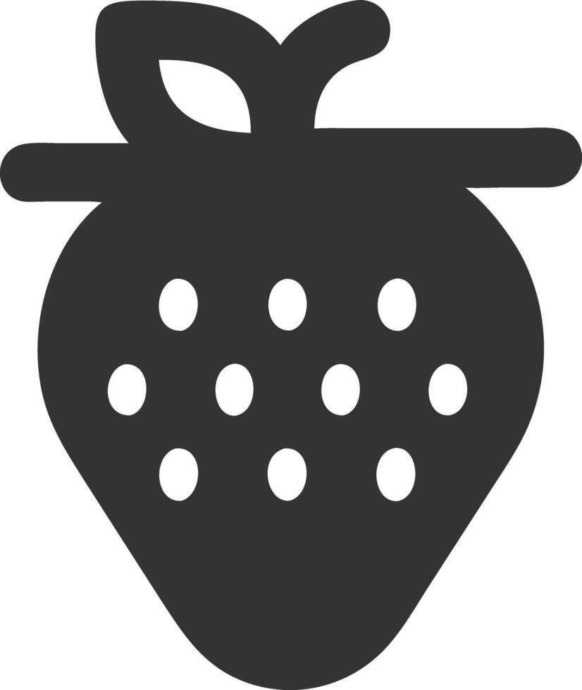 strawberry black fill icon vector