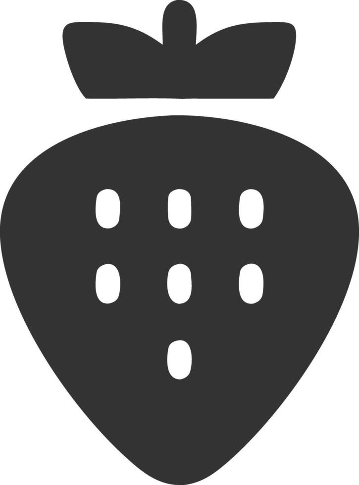 strawberry black fill icon vector