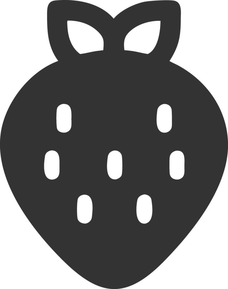 strawberry black fill icon vector