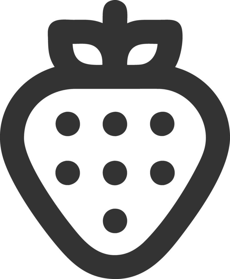 strawberry black fill icon vector
