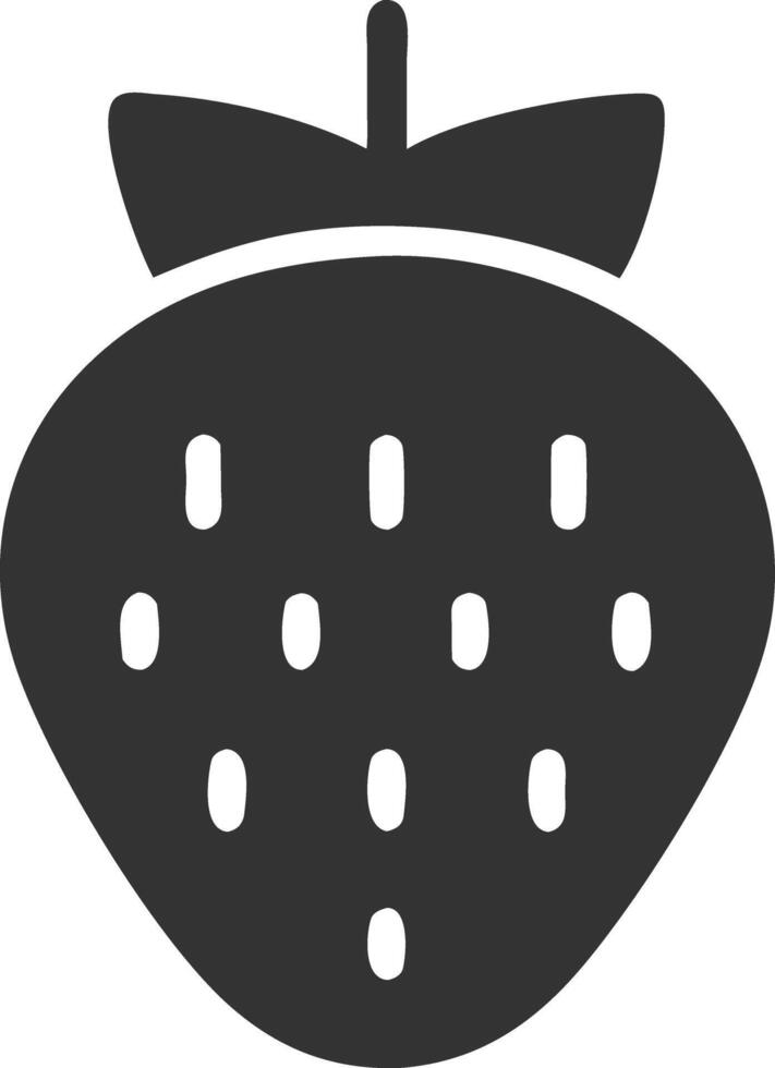 strawberry black fill icon vector