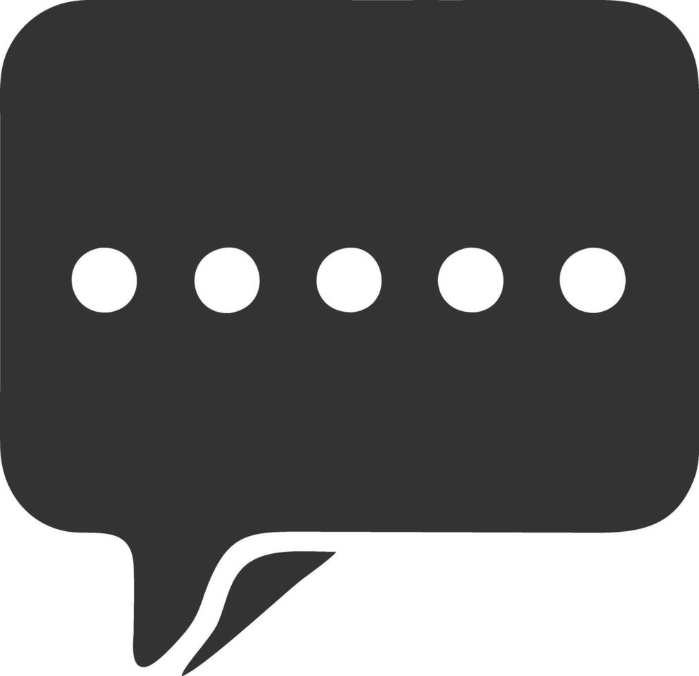 thought bubble black fill icon vector