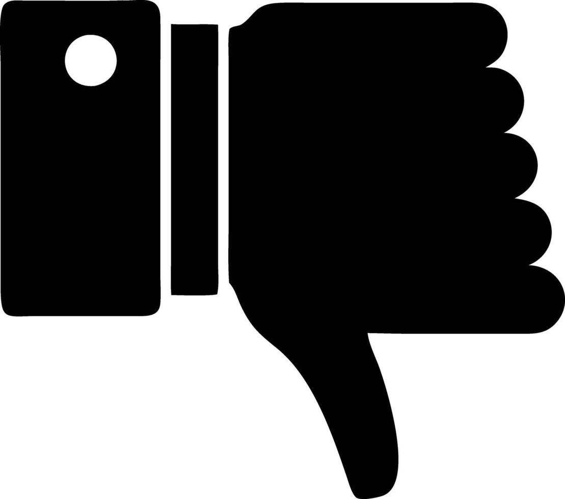thumbs down black fill icon vector