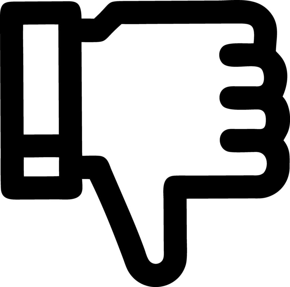 thumbs down black fill icon vector