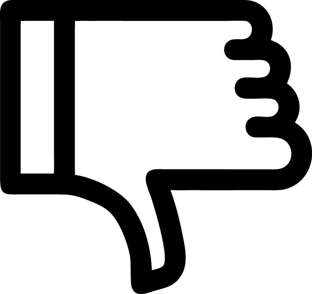 thumbs down black fill icon vector