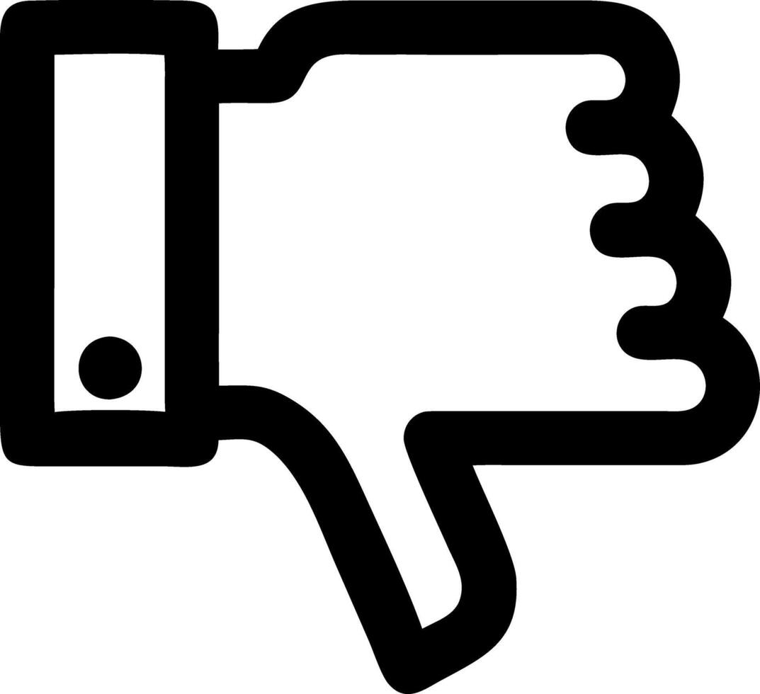 thumbs down black fill icon vector