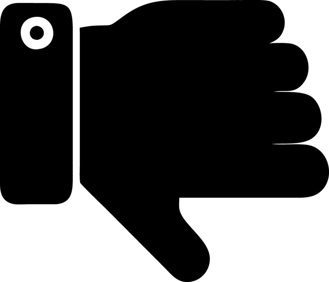 thumbs down black fill icon vector