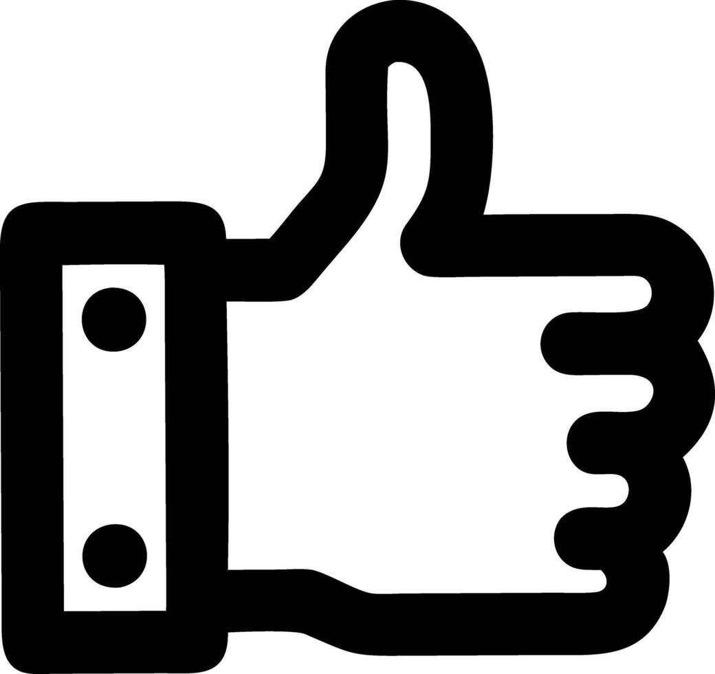 thumbs up black fill icon vector