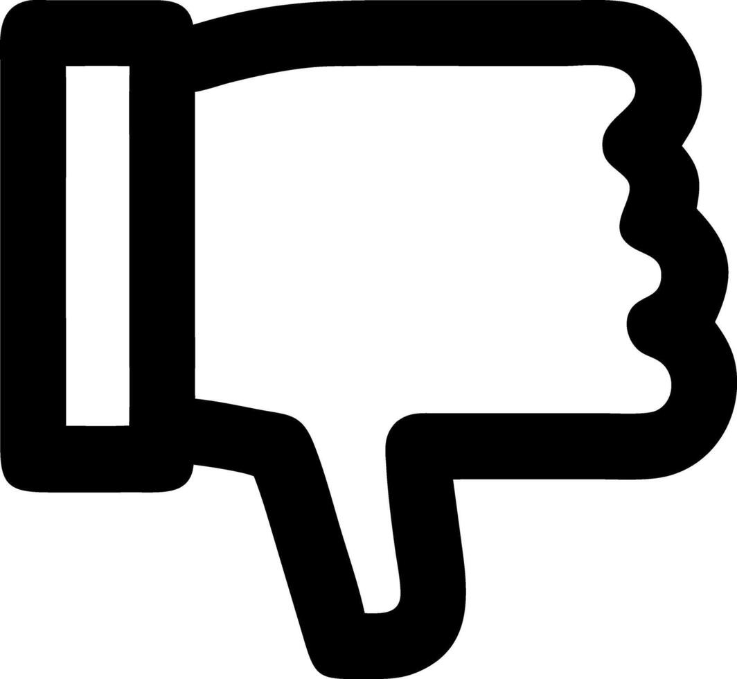 thumbs down black fill icon vector