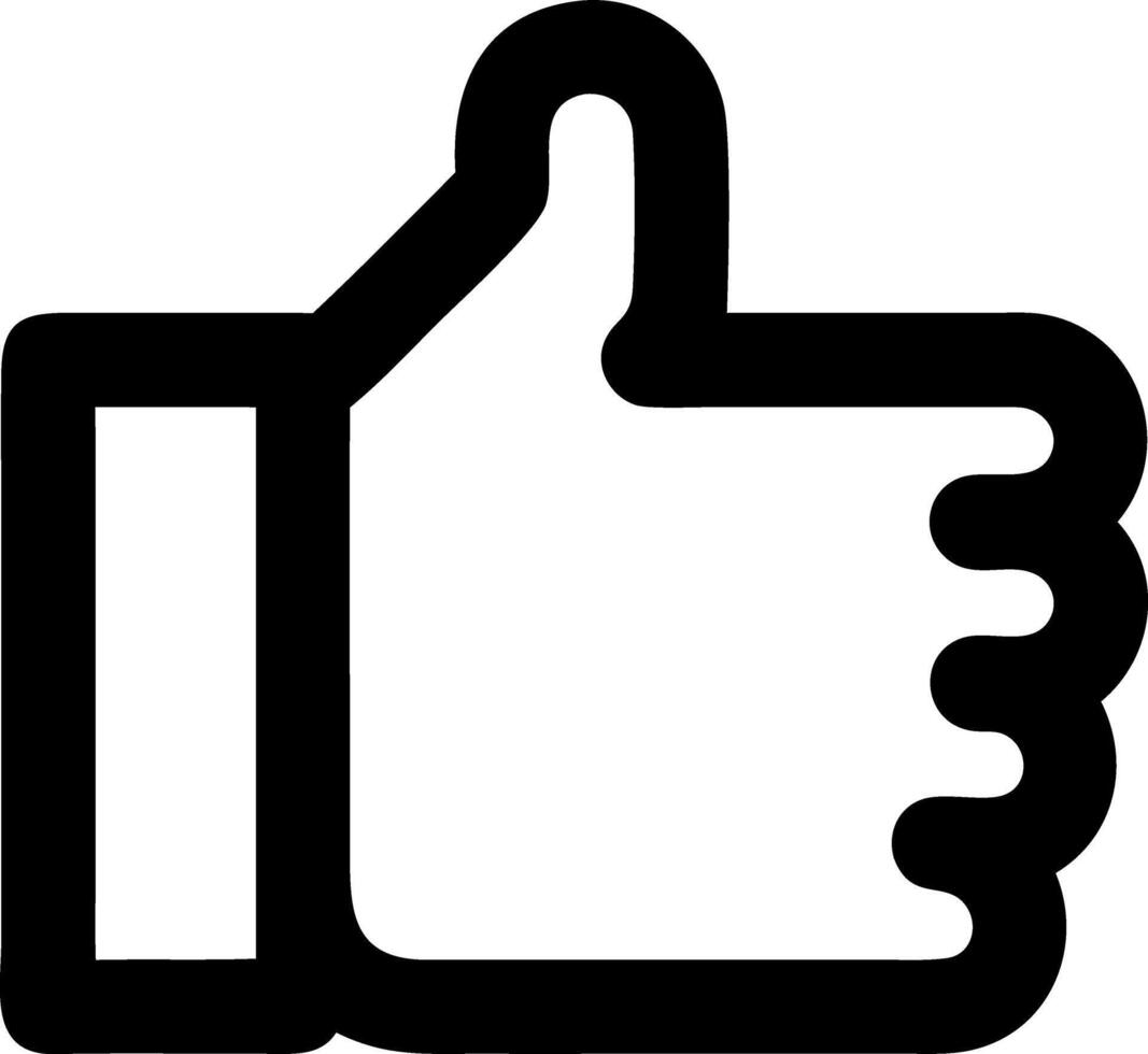 thumbs up black fill icon vector