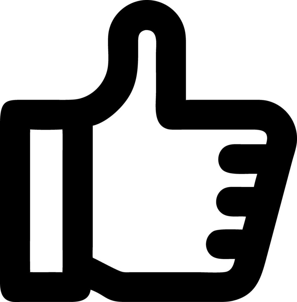thumbs up black fill icon vector