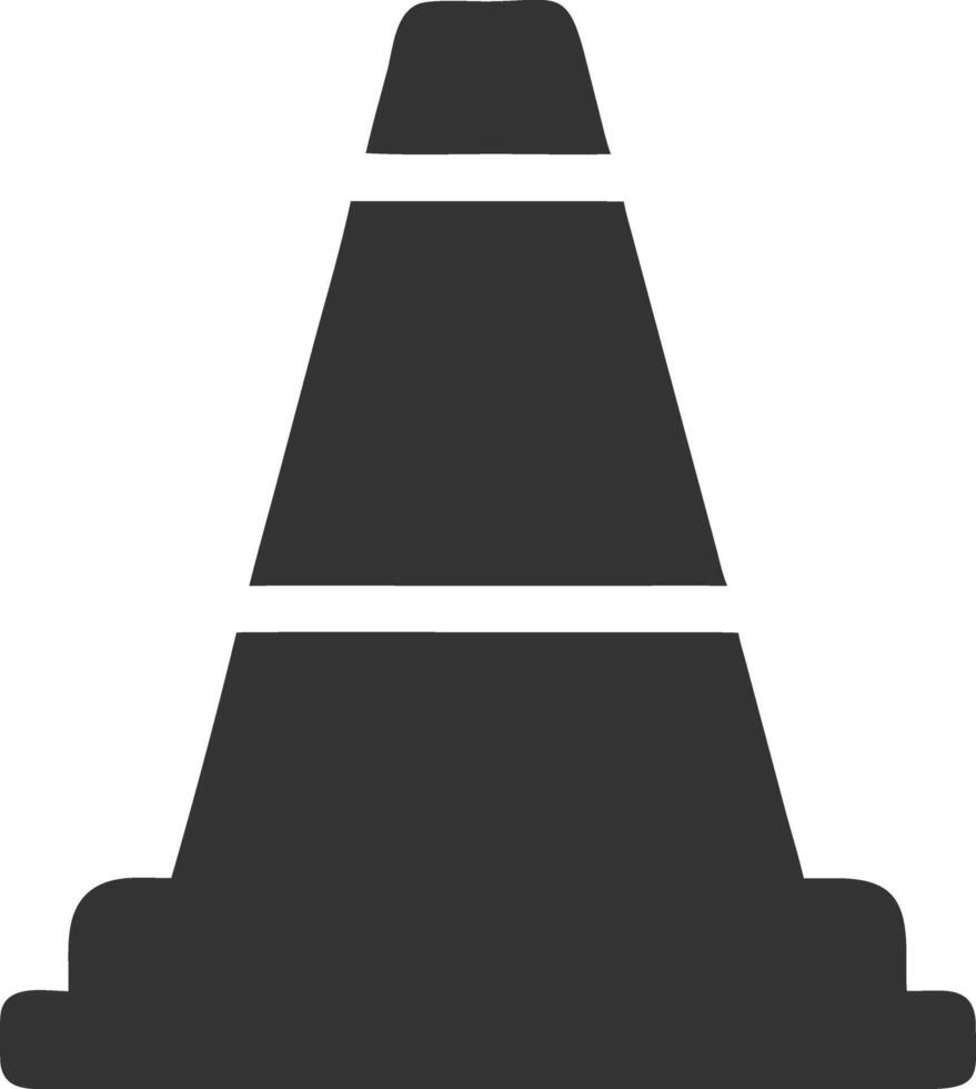 traffic cone black fill icon vector