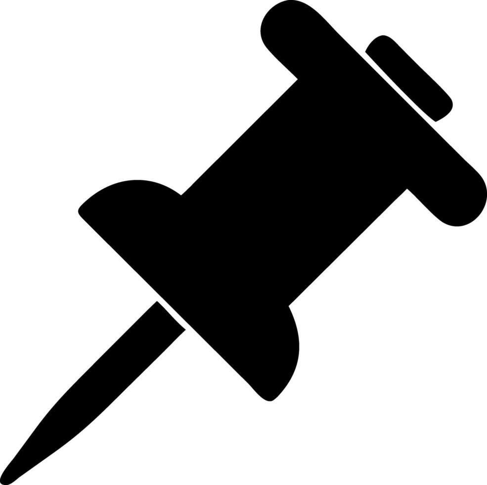 thumbtack black fill icon vector
