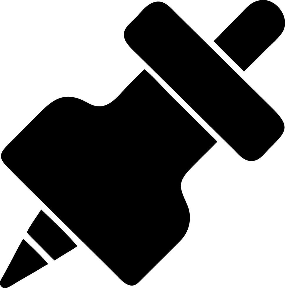 thumbtack black fill icon vector