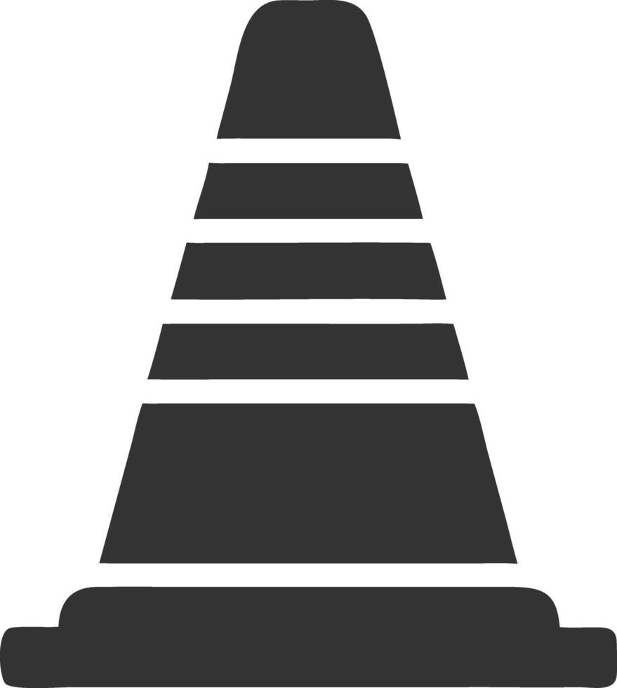 traffic cone black fill icon vector