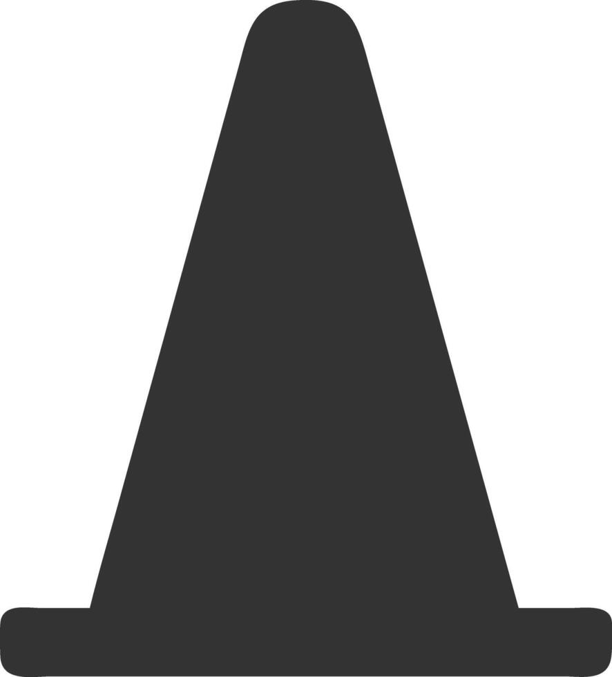 traffic cone black fill icon vector