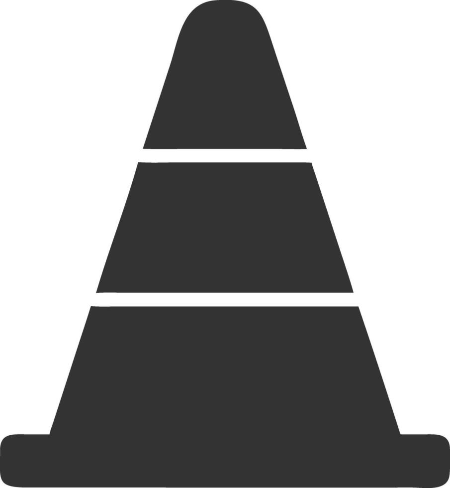traffic cone black fill icon vector