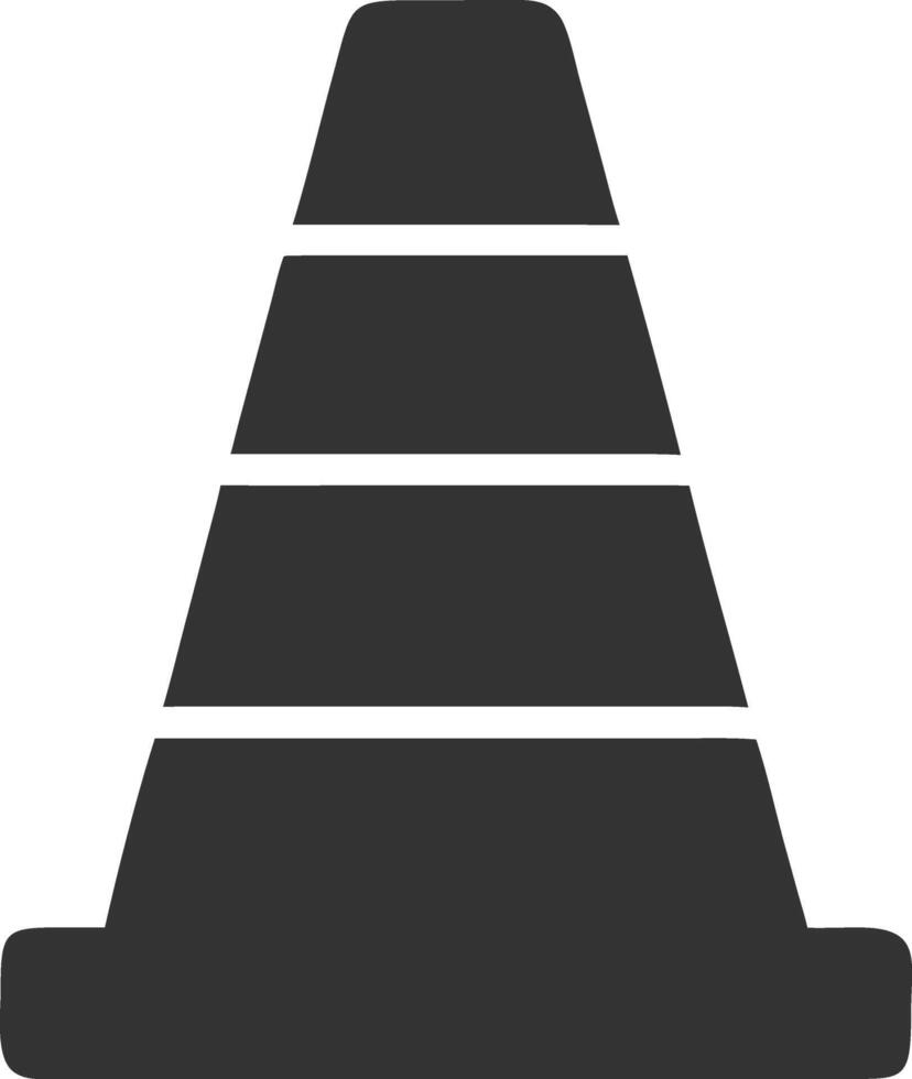 traffic cone black fill icon vector