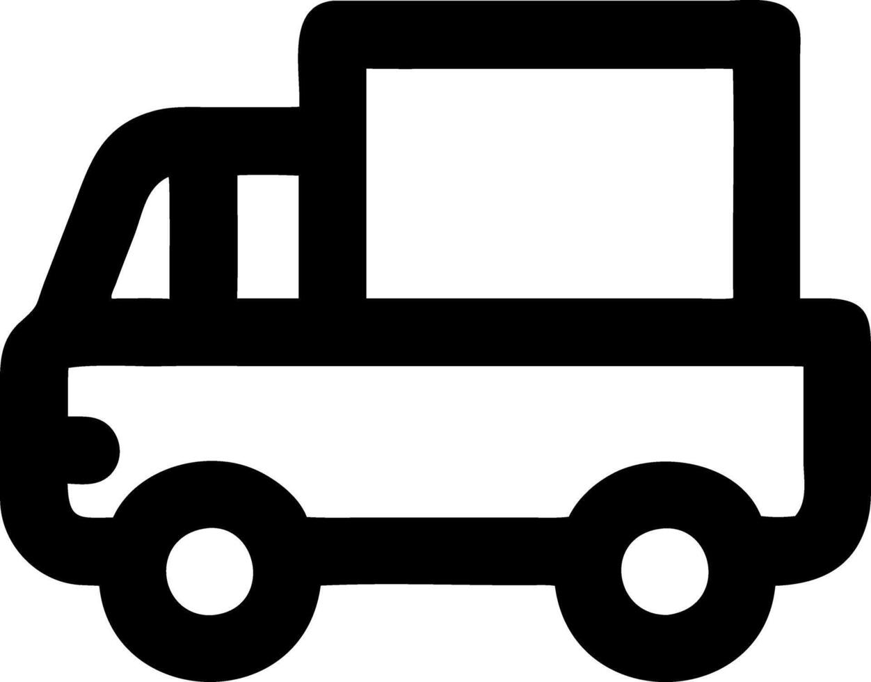 truck black fill icon vector