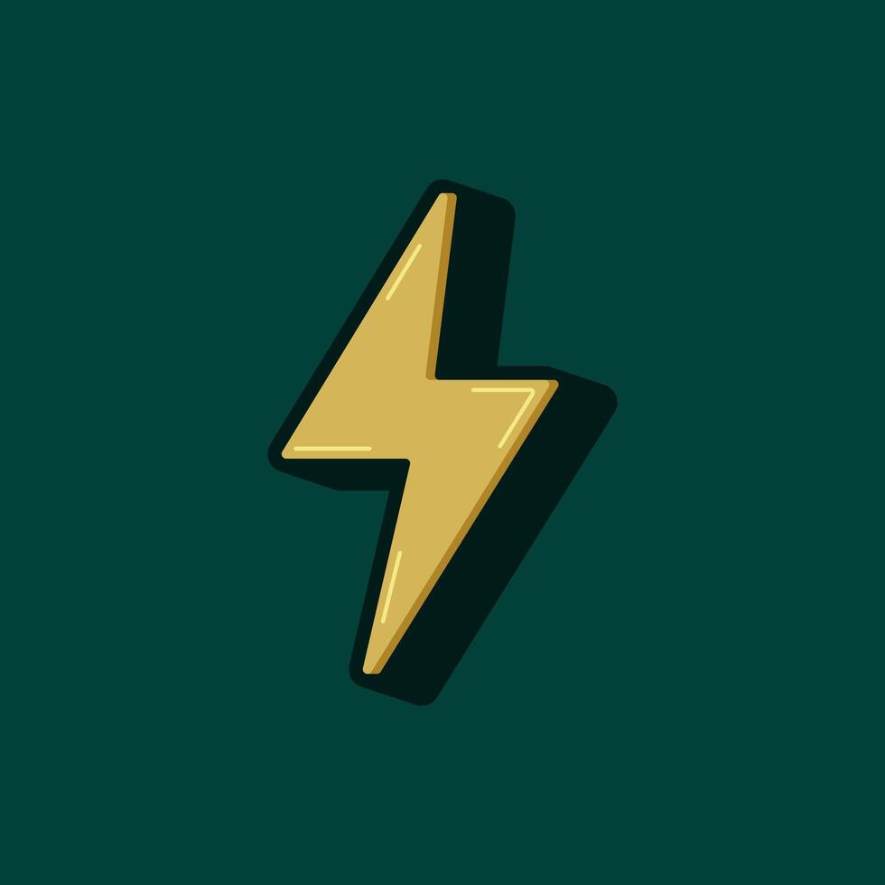 Gold Flash Thunder Bolt Storm Digital Modern Logo design vector