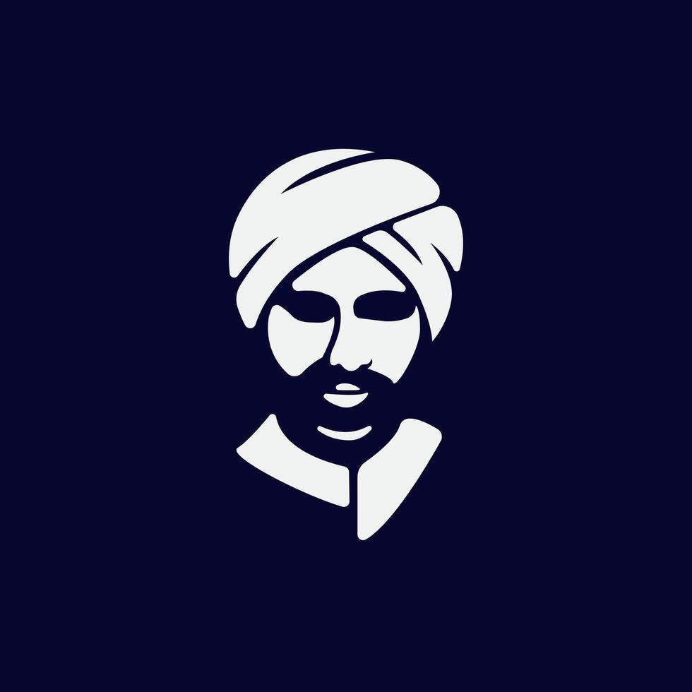 creative sultan a philosophical figure logo design vector